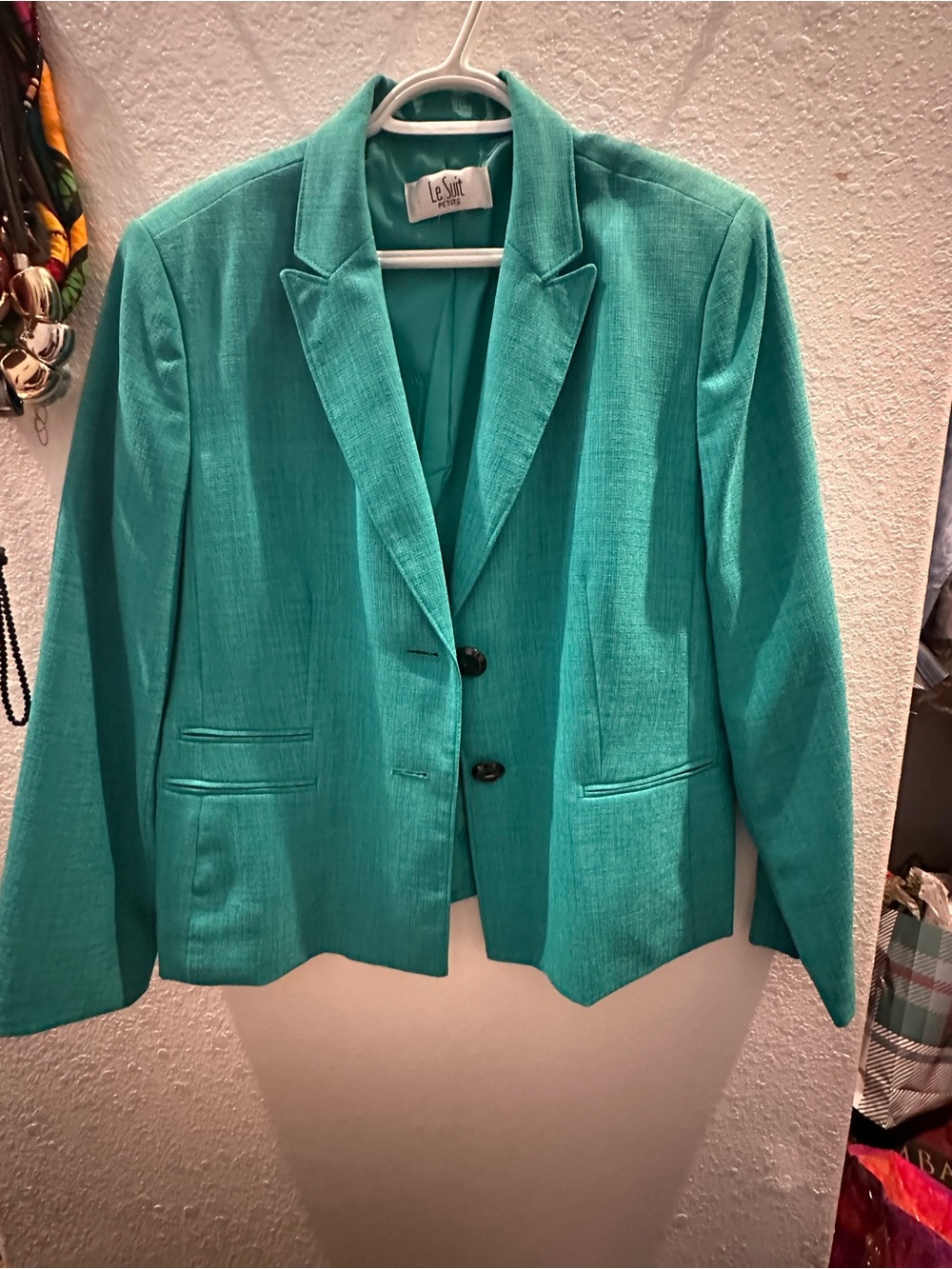 Le Suit Teal Green Women's Blazer Jacket